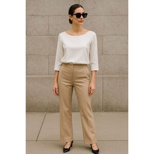 Salvatore Ferragamo Beige Wool Pants Trousers  Women's Size 6